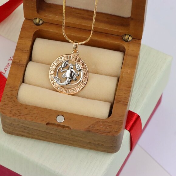 "Rose Gold Cancer Zodiac Pendant with Crab Symbol and Sign Circle, XPPT1448 - Picture 10 of 13